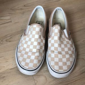 Vans Slip Ons - pink check sz 7.5